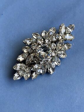 Gorgeous Schoffel & Co Crystal Rhinestone Signed Brooch 1 of 2 Identical
